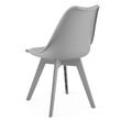 Set 4 scaune bucatarie/living, Artool, Mark, PP, piele ecologica, gri, 49x43x82 cm
