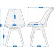 Set 4 scaune bucatarie/living, Jumi, Bari, catifea, lemn, gri, 49x60x82 cm