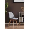 Set 4 scaune bucatarie/living, Jumi, Bari, catifea, lemn, gri, 49x60x82 cm