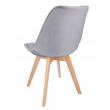 Set 4 scaune bucatarie/living, Jumi, Bari, catifea, lemn, gri, 49x60x82 cm