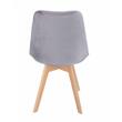 Set 4 scaune bucatarie/living, Jumi, Bari, catifea, lemn, gri, 49x60x82 cm