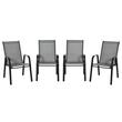 Set 4 scaune gradina/terasa/balcon, cadru metalic, gri, max 150 kg, 54x75.5x95 cm
