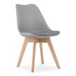 Set 4 scaune bucatarie/living, Artool, Mark, PP gri, picioare lemn natur, 49x42x82 cm