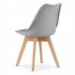 Set 4 scaune bucatarie/living, Artool, Mark, PP gri, picioare lemn natur, 49x42x82 cm