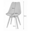 Set 4 scaune bucatarie/living, Artool, Mark, PP gri, picioare lemn natur, 49x42x82 cm