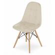 Set 4 scaune stil scandinav, Artool, Dumo, catifea, lemn, bej, 45x53x84 cm