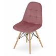 Set 4 scaune stil scandinav, Artool, Dumo, catifea, lemn, roz inchis, 45x53x84 cm