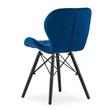 Set 4 scaune stil scandinav, Artool, Lago Velvet, catifea, lemn, bleumarin si negru, 47x52x73.5 cm