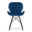 Set 4 scaune stil scandinav, Artool, Lago Velvet, catifea, lemn, bleumarin si negru, 47x52x73.5 cm