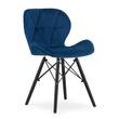 Set 4 scaune stil scandinav, Artool, Lago Velvet, catifea, lemn, bleumarin si negru, 47x52x73.5 cm