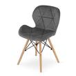 Set 4 scaune stil scandinav, Artool, Lago Velvet, catifea, lemn, gri, 47x36x73.5 cm