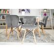 Set 4 scaune stil scandinav, Artool, Lago Velvet, catifea, lemn, gri, 47x36x73.5 cm