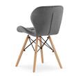 Set 4 scaune stil scandinav, Artool, Lago Velvet, catifea, lemn, gri, 47x36x73.5 cm
