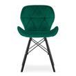 Set 4 scaune stil scandinav, Artool, Lago Velvet, catifea, lemn, verde si negru, 47x36x73.5 cm