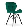 Set 4 scaune stil scandinav, Artool, Lago Velvet, catifea, lemn, verde si negru, 47x36x73.5 cm
