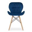 Set 4 scaune stil scandinav, Artool, Lago, catifea, lemn, bleumarin, 48x52.5x74 cm