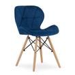 Set 4 scaune stil scandinav, Artool, Lago, catifea, lemn, bleumarin, 48x52.5x74 cm