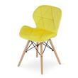 Set 4 scaune stil scandinav, Artool, Lago, catifea, lemn, galben, 48x52.5x74 cm