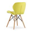 Set 4 scaune stil scandinav, Artool, Lago, catifea, lemn, galben, 48x52.5x74 cm