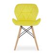 Set 4 scaune stil scandinav, Artool, Lago, catifea, lemn, galben, 48x52.5x74 cm