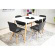 Set 4 scaune stil scandinav, Artool, Lago, catifea, lemn, negru, 48x43x74 cm