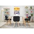 Set 4 scaune stil scandinav, Artool, Lago, catifea, lemn, negru, 48x43x74 cm