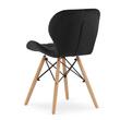 Set 4 scaune stil scandinav, Artool, Lago, catifea, lemn, negru, 48x43x74 cm