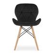 Set 4 scaune stil scandinav, Artool, Lago, catifea, lemn, negru, 48x43x74 cm