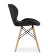 Set 4 scaune stil scandinav, Artool, Lago, catifea, lemn, negru, 48x43x74 cm