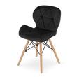 Set 4 scaune stil scandinav, Artool, Lago, catifea, lemn, negru, 48x43x74 cm