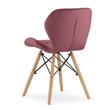Set 4 scaune stil scandinav, Artool, Lago, catifea, lemn, roz inchis, 47x52x74 cm