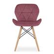 Set 4 scaune stil scandinav, Artool, Lago, catifea, lemn, roz inchis, 47x52x74 cm