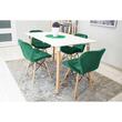 Set 4 scaune stil scandinav, Artool, Lago, catifea, lemn, verde, 48x43x74 cm