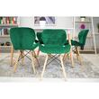 Set 4 scaune stil scandinav, Artool, Lago, catifea, lemn, verde, 48x43x74 cm