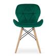 Set 4 scaune stil scandinav, Artool, Lago, catifea, lemn, verde, 48x43x74 cm