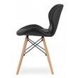 Set 4 scaune stil scandinav, Artool, Lago, piele ecologica, lemn, negru, 47x38x73 cm