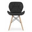 Set 4 scaune stil scandinav, Artool, Lago, piele ecologica, lemn, negru, 47x38x73 cm