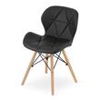 Set 4 scaune stil scandinav, Artool, Lago, piele ecologica, lemn, negru, 47x38x73 cm