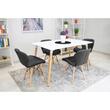 Set 4 scaune stil scandinav, Artool, Lago, piele ecologica, lemn, negru, 47x38x73 cm