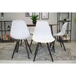 Set 4 scaune stil scandinav, Artool, Osaka, PP, lemn, alb si negru, 46x54x81 cm