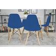 Set 4 scaune stil scandinav, Artool, Osaka, PP, lemn, albastru si natur, 46x54x81 cm