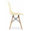 Set 4 scaune stil scandinav, Artool, Osaka, PP, lemn, crem si natur, 46x54x81 cm