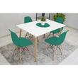 Set 4 scaune stil scandinav, Artool, Osaka, PP, lemn, verde, 46x54x81 cm