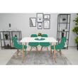 Set 4 scaune stil scandinav, Artool, Osaka, PP, lemn, verde, 46x54x81 cm