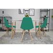 Set 4 scaune stil scandinav, Artool, Osaka, PP, lemn, verde, 46x54x81 cm