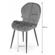 Set 4 scaune stil scandinav, Artool, Terni, catifea, metal, negru, 50x62x86 cm