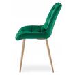 Set 4 scaune bucatarie/living, Artool, Bera, catifea verde, picioare metal natur, 54x60x88 cm
