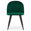 Set 6 scaune bucatarie/living, Artool, Bello, catifea verde, picioare metal negru, 46x42.5x76.5 cm