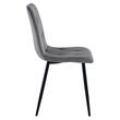 Set 6 scaune bucatarie/living, Libra, catifea gri inchis, picioare metal negru, Artool, 45x54x86.5 cm