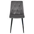 Set 6 scaune bucatarie/living, Libra, catifea gri inchis, picioare metal negru, Artool, 45x54x86.5 cm